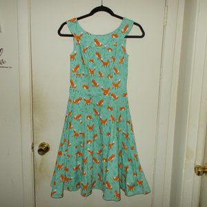 Heart of Haute Fox Dress Green/Multi Color Size Extra Small